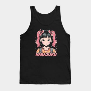 Pink Haired Harajuku Anime Girl Tank Top